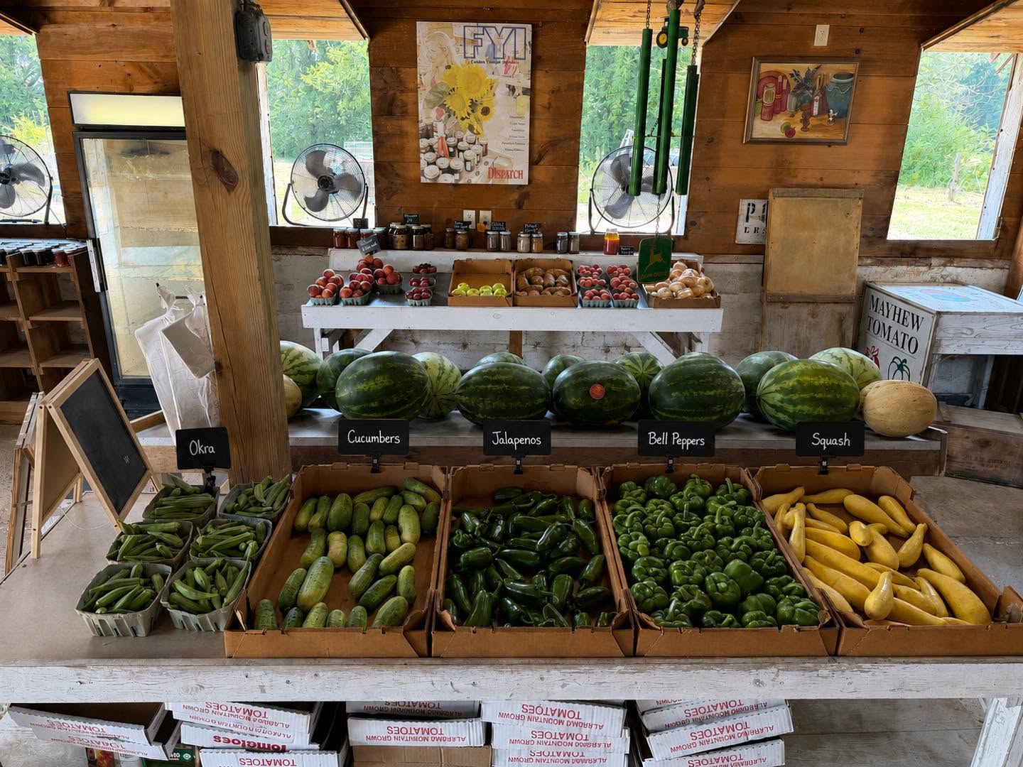 Watermelons and seasonal produce